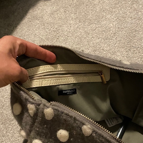 Gray and Cream Polka Dot Wristlet Clutch - Picture 7 of 11